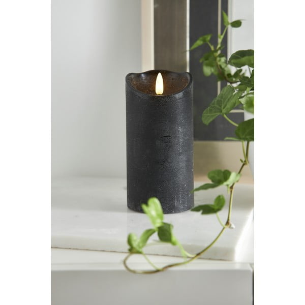 Czarna woskowa świeca LED Star Trading Flamme Rustic, wys. 15 cm-image-2