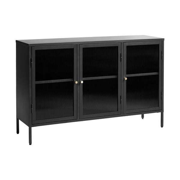 Czarna metalowa witryna 132x85 cm Bronco – Unique Furniture-image-2