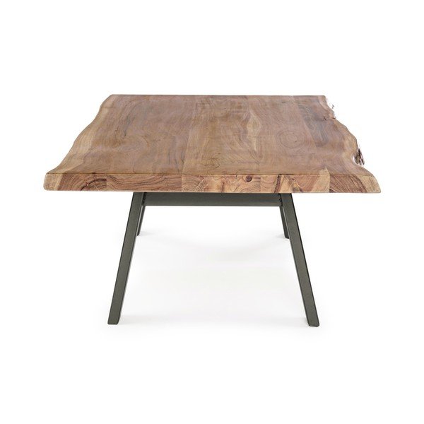 Czarno-naturalny stolik z blatem z drewna akacjowego 65x115 cm Aron – Bizzotto-image-3