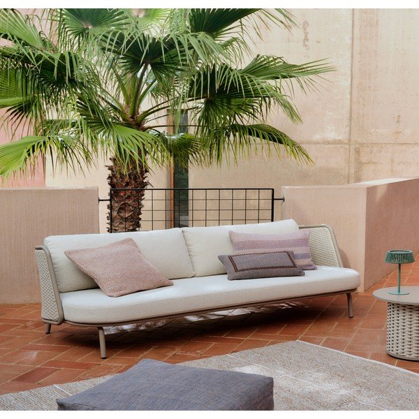Beżowa/szarobrązowa tapicerowana sofa ogrodowa Sedalis – Kave Home-image-1
