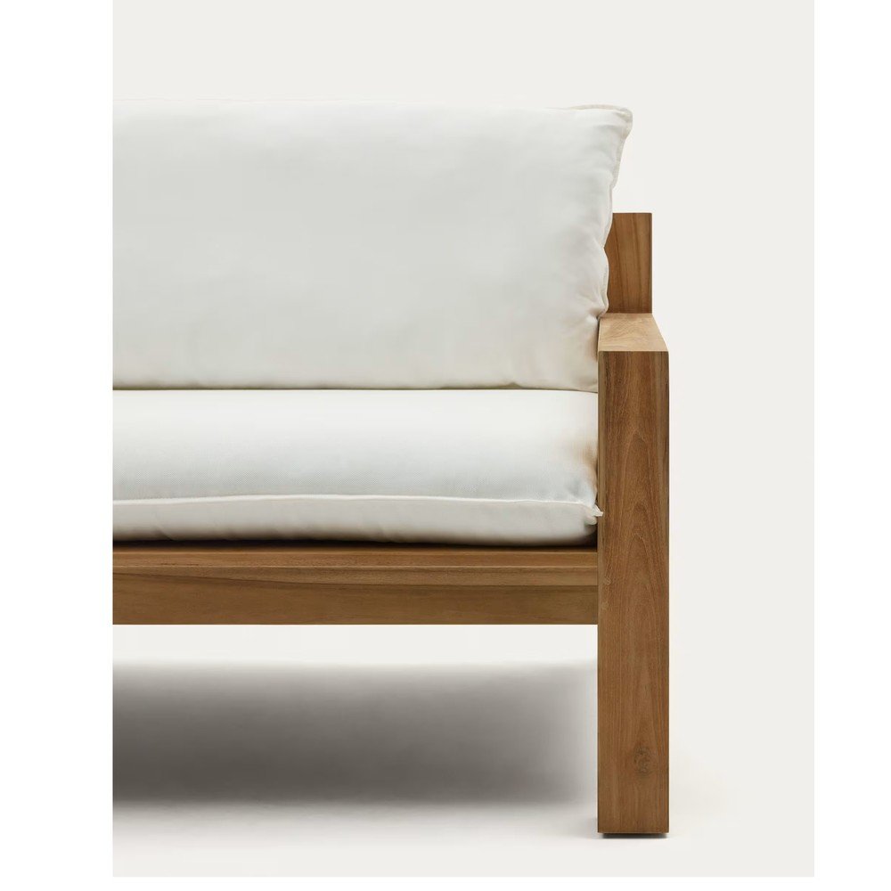 Biało-naturalna sofa ogrodowa z drewna tekowego Forcanera – Kave Home (zdjęcie 9)