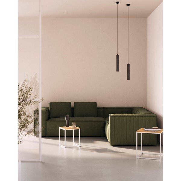 Zielony sztruksowy narożnik Blok – Kave Home-image-1
