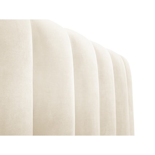 Beżowe tapicerowane łóżko dwuosobowe ze schowkiem i stelażem 180x200 cm Kelp – Micadoni Home-image-4