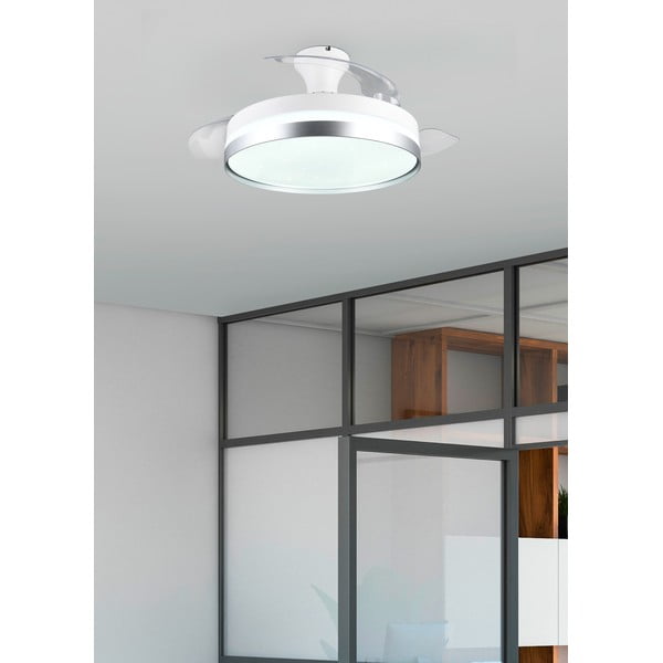 Biała/w kolorze srebra lampa sufitowa LED Lindberg – Trio-image-1