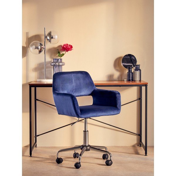 Niebieskie tapicerowane krzesło biurowe Brent – Premier Housewares-image-3