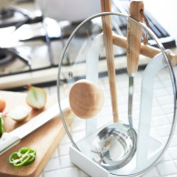 Biały stojak na pokrywkę/chochlę YAMAZAKI Tosca-image-1