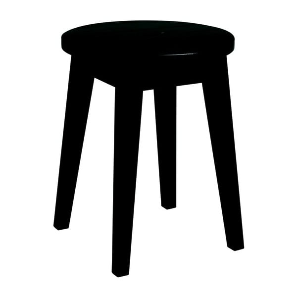 Czarny niski stołek z drewna dębowego Rowico Frigg