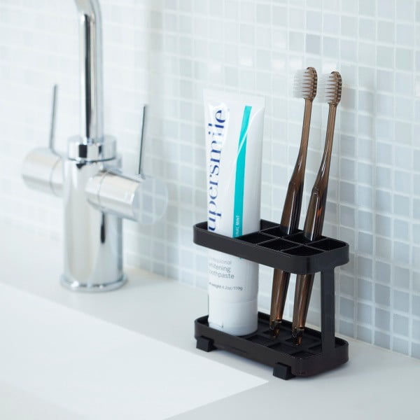 Czarny stojak na szczoteczki i pastę do zębów YAMAZAKI Tower-image-1