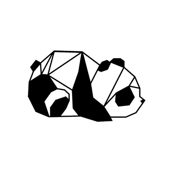 Czarna metalowa dekoracja ścienna Panda, 55x33 cm-image-1