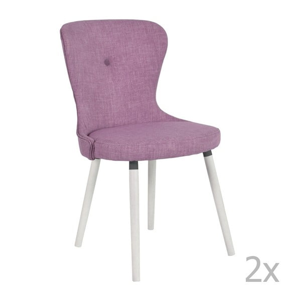 Komplet 2 różowych krzeseł RGE Betty