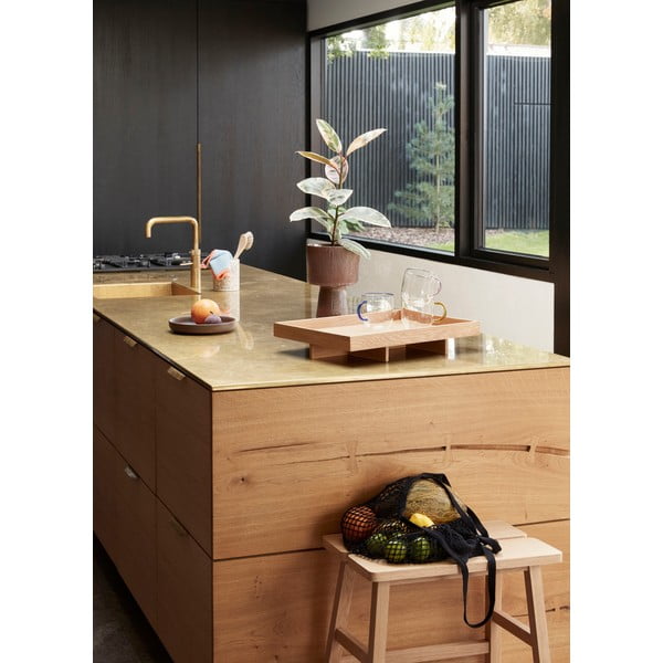 Stołek z drewna dębowego Hübsch Ground-image-4