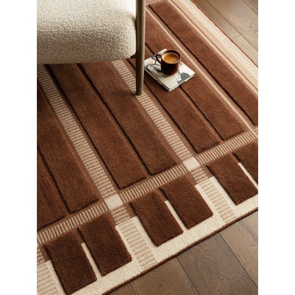 Brązowy/beżowy wełniany dywan tkany ręcznie 120x170 cm – Asiatic Carpets-image-2