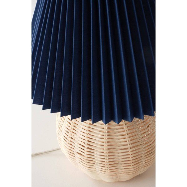 Niebieska/w naturalnym kolorze rattanowa lampa stołowa (wysokość 36 cm) Sisal – Jotex-image-3