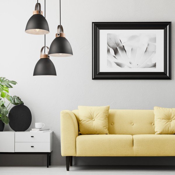 Czarna lampa wisząca z metalowym kloszem ø 37 cm Danielle – LAMKUR-image-2