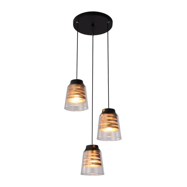 Czarna lampa wisząca ze szklanym kloszem Fresno – Candellux Lighting-image-2