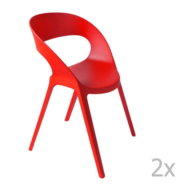 Zestaw 2 czerwonych krzeseł ogrodowych Resol carla