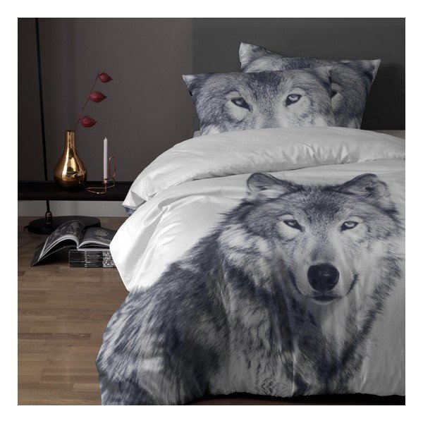 Bawełniana pościel jednoosobowa Damai White Husky, 200x140 cm-image-1