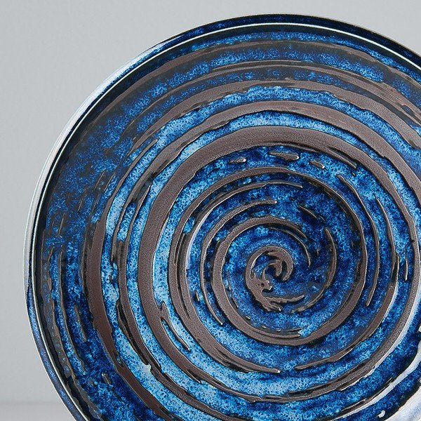Niebieski talerz ceramiczny MIJ Copper Swirl, ø 20 cm-image-2