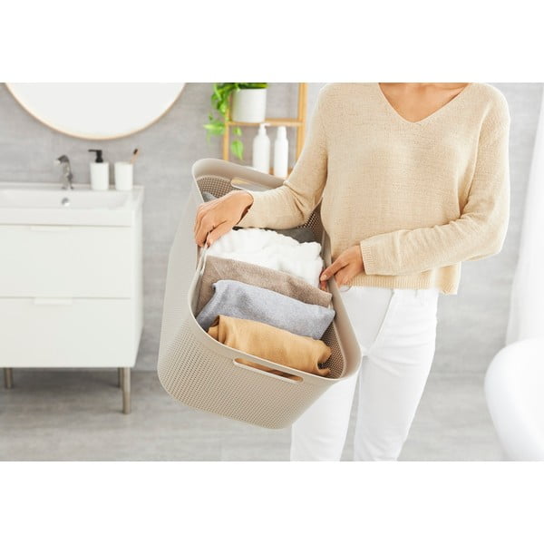 Beżowy plastikowy kosz na pranie 41 l Brisen – Rotho-image-1