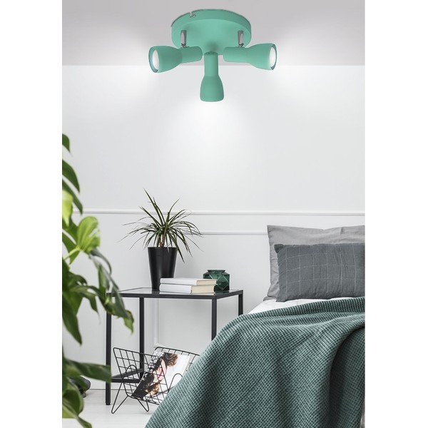Miętowa lampa sufitowa z metalowym kloszem 29x29 cm Picardo – Candellux Lighting-image-1