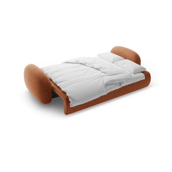 Ceglasta rozkładana/ze schowkiem sofa z tkaniny szenilowej 262 cm Tonale – Cosmopolitan Design-image-4