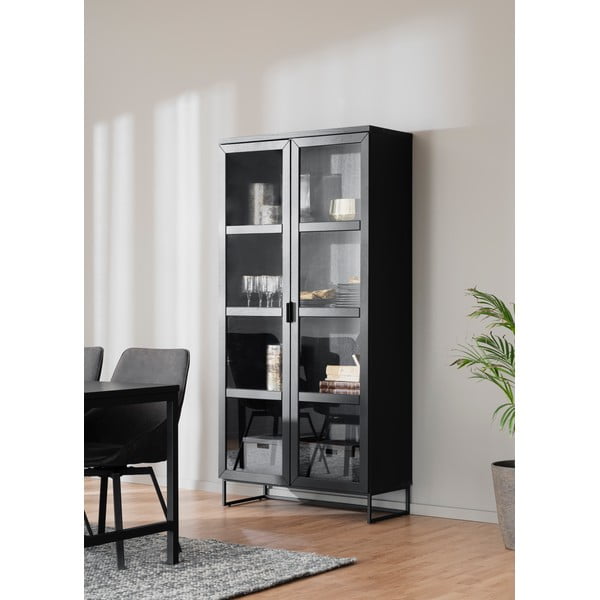 Naturalna witryna z litego drewna dębowego 95x195 cm Everett – Rowico-image-4