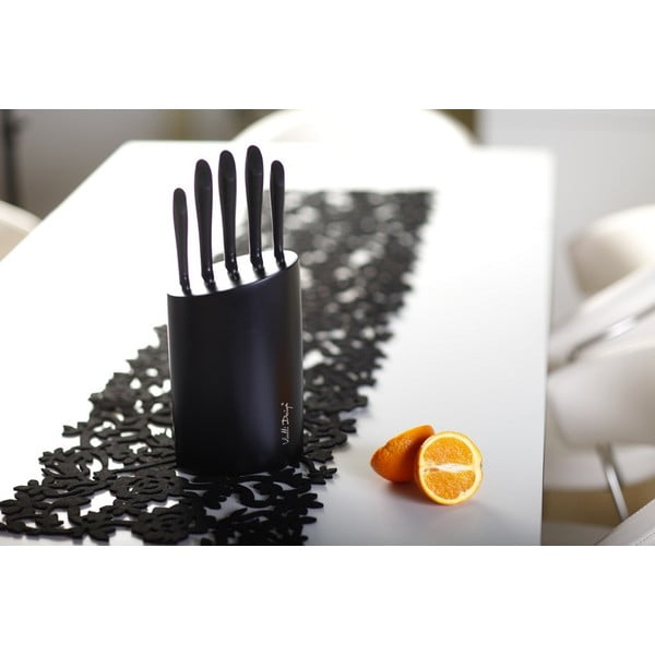 Komplet pięciu noży Vialli Design, czarny-image-2