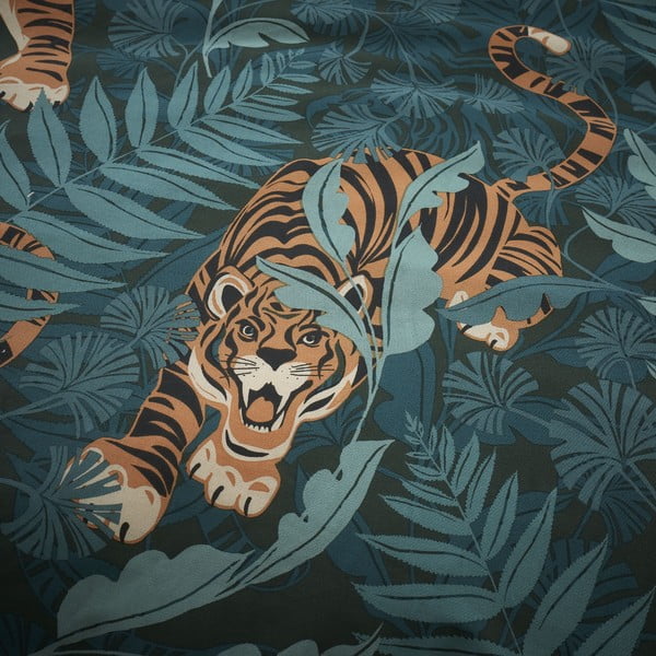 Zielono-brązowa pościel dwuosobowa 230x220 cm Tropic Tiger Leaf – Catherine Lansfield-image-4