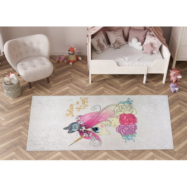 Dywan dziecięcy odpowiedni do prania w kolorze kości słoniowej 160x230 cm Cute Unicorn – Vitaus-image-1