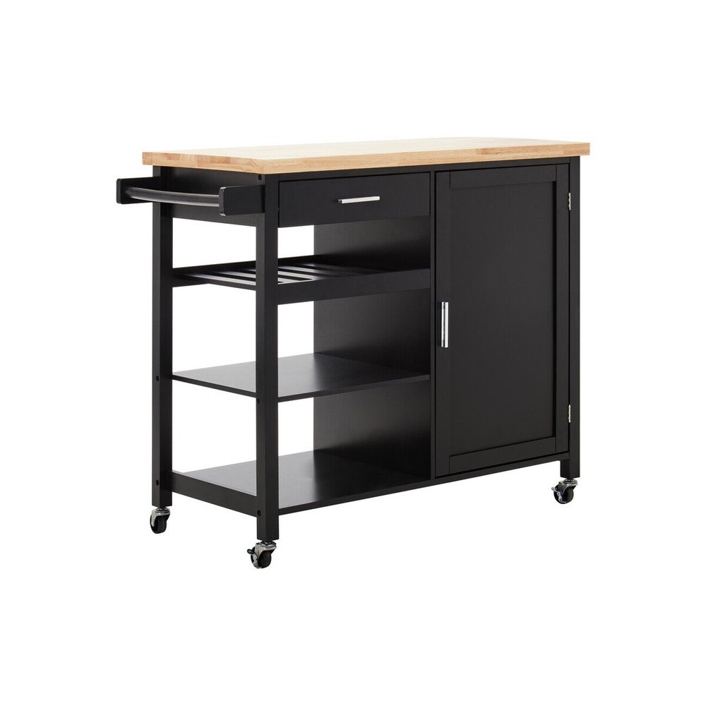 Wyspa kuchenna na kółkach z litego drewna kauczukowego 48x105 cm Frankfurt – Premier Housewares