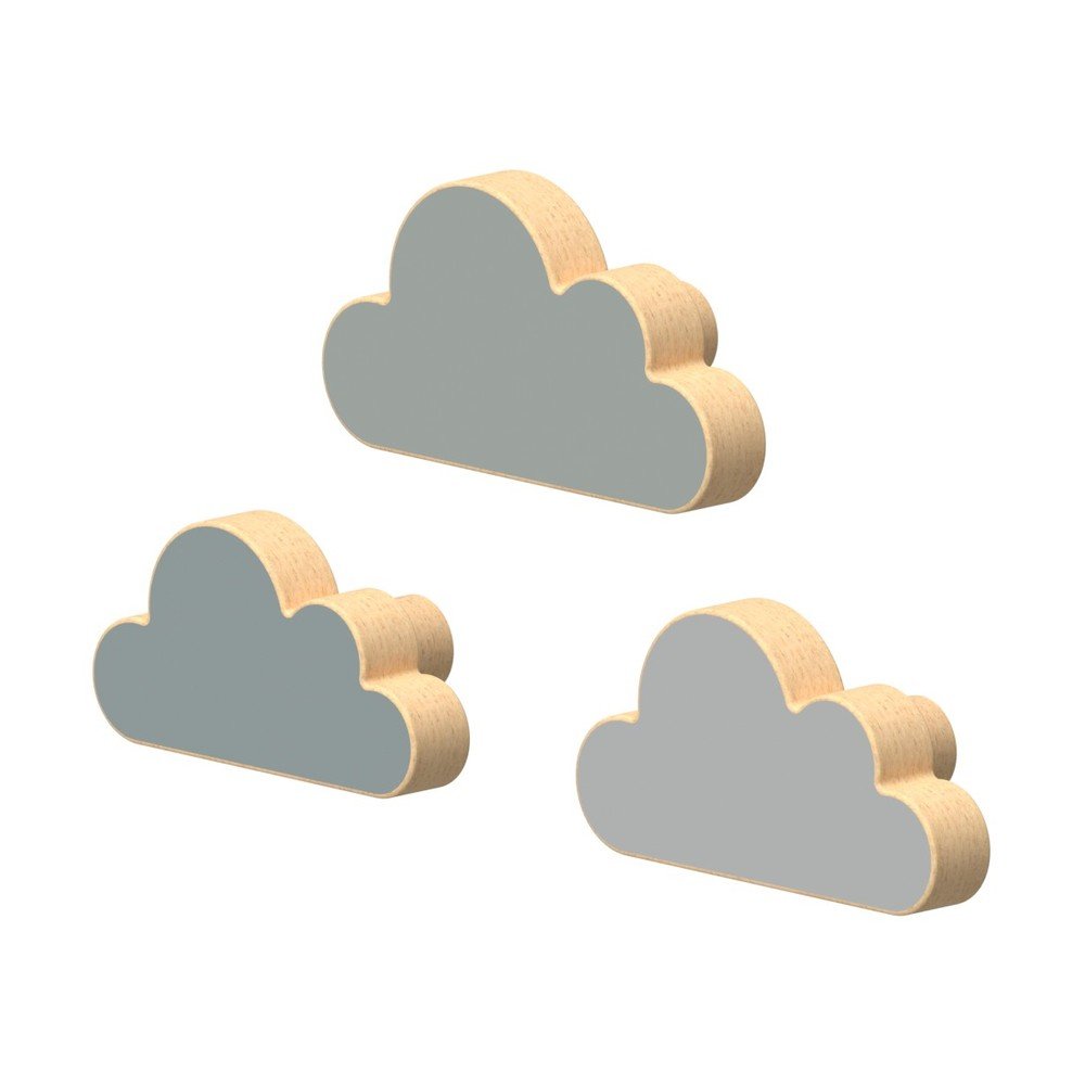 Jasnoniebieskie ścienne haczyki zestaw 3 szt. z litego drewna bukowego Cloud – Cam Cam Copenhagen