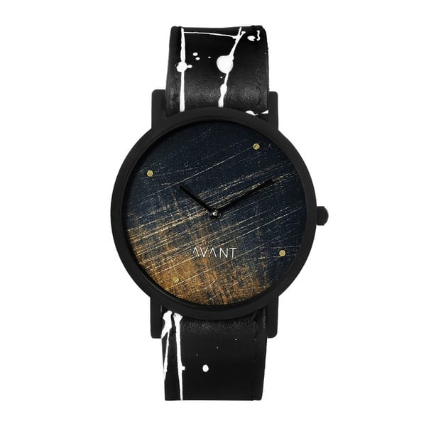 Zegarek unisex z czarno-białym paskiem South Lane Stockholm Avant Noir