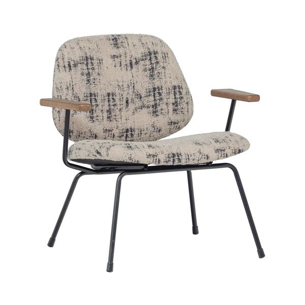 Beżowy fotel z tkaniny szenilowej Aure – WOOOD