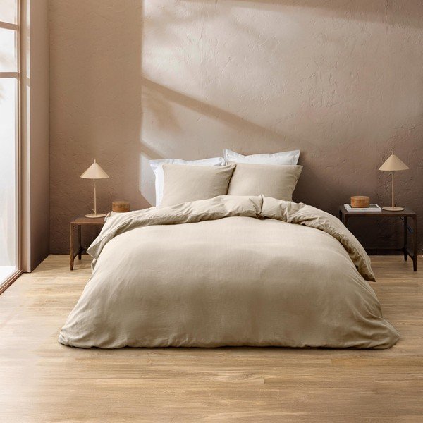 Bawełniana pościel dwuosobowa 3-częściowa w naturalnym kolorze 240x220 cm Clara – douceur d'intérieur