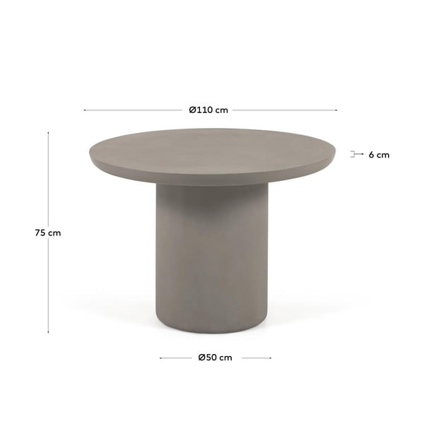 Betonowy stół ogrodowy ø 110 cm Taimi – Kave Home-image-4