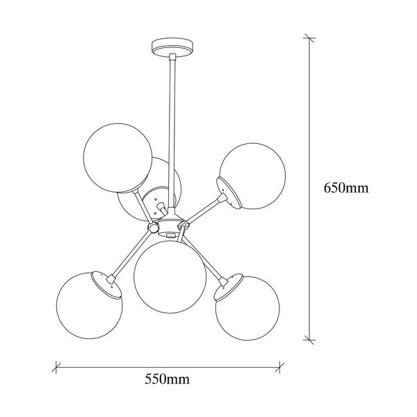 Lampa wisząca w biało-złotym kolorze ze szklanym kloszem ø 55 cm Gondol – Opviq lights-image-4