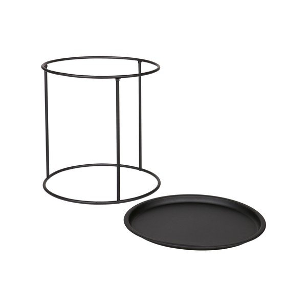 Czarny stolik WOOOD Ivar, Ø 40 cm-image-2