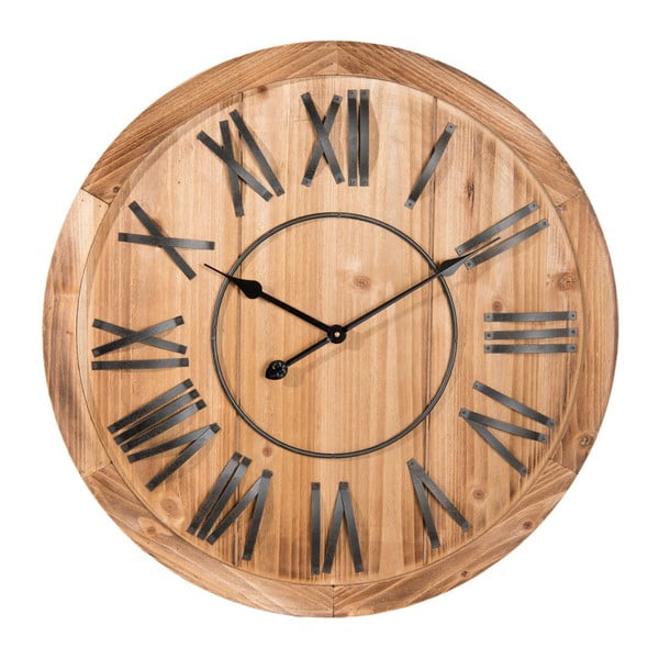 Zegar ścienny z metalu i drewna Clayre & Eef