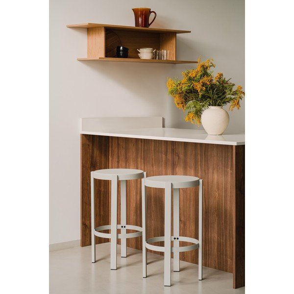 Jasnoszary stalowy hoker (wysokość siedziska 65 cm) Doon – noo.ma-image-1