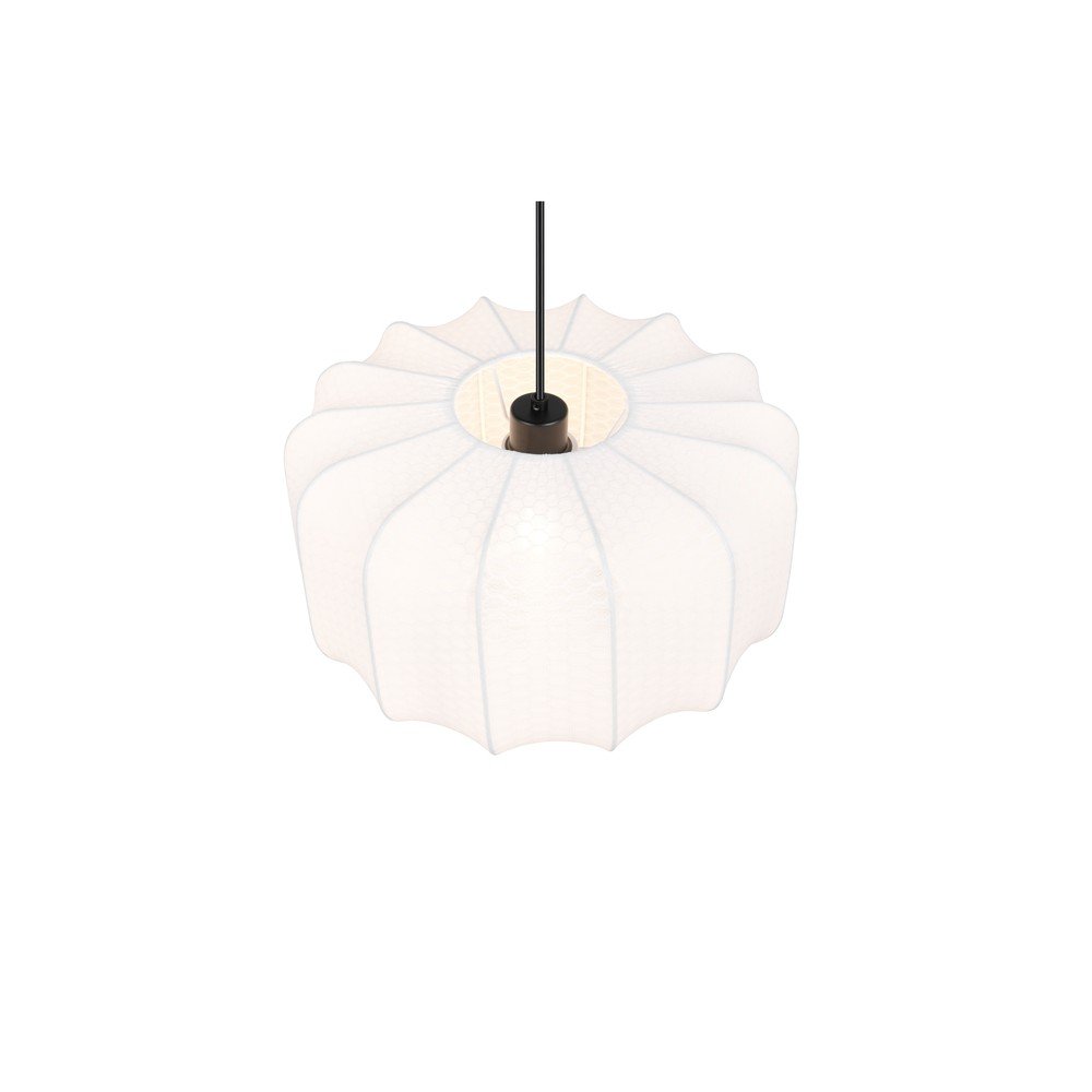 Biała metalowa lampa wisząca z tekstylnym kloszem ø 40 cm Madleine – Reality (zdjęcie 7)