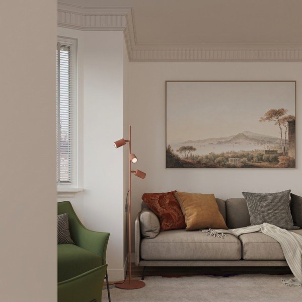Ceglasta aluminiowa lampa stojąca z elastyczną konstrukcją (wysokość 155 cm) Gleam – Sollux-image-3