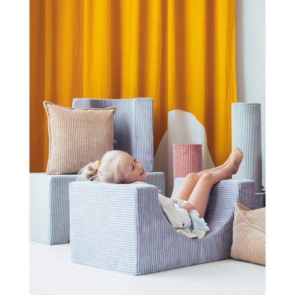 Jasnobrązowa sztruksowa poduszka na sofę dziecięcą Block – Wigiwama-image-1