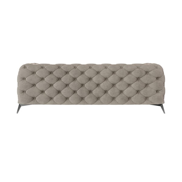 Szarobeżowa aksamitna sofa 225 cm Chelsea – Ropez-image-3