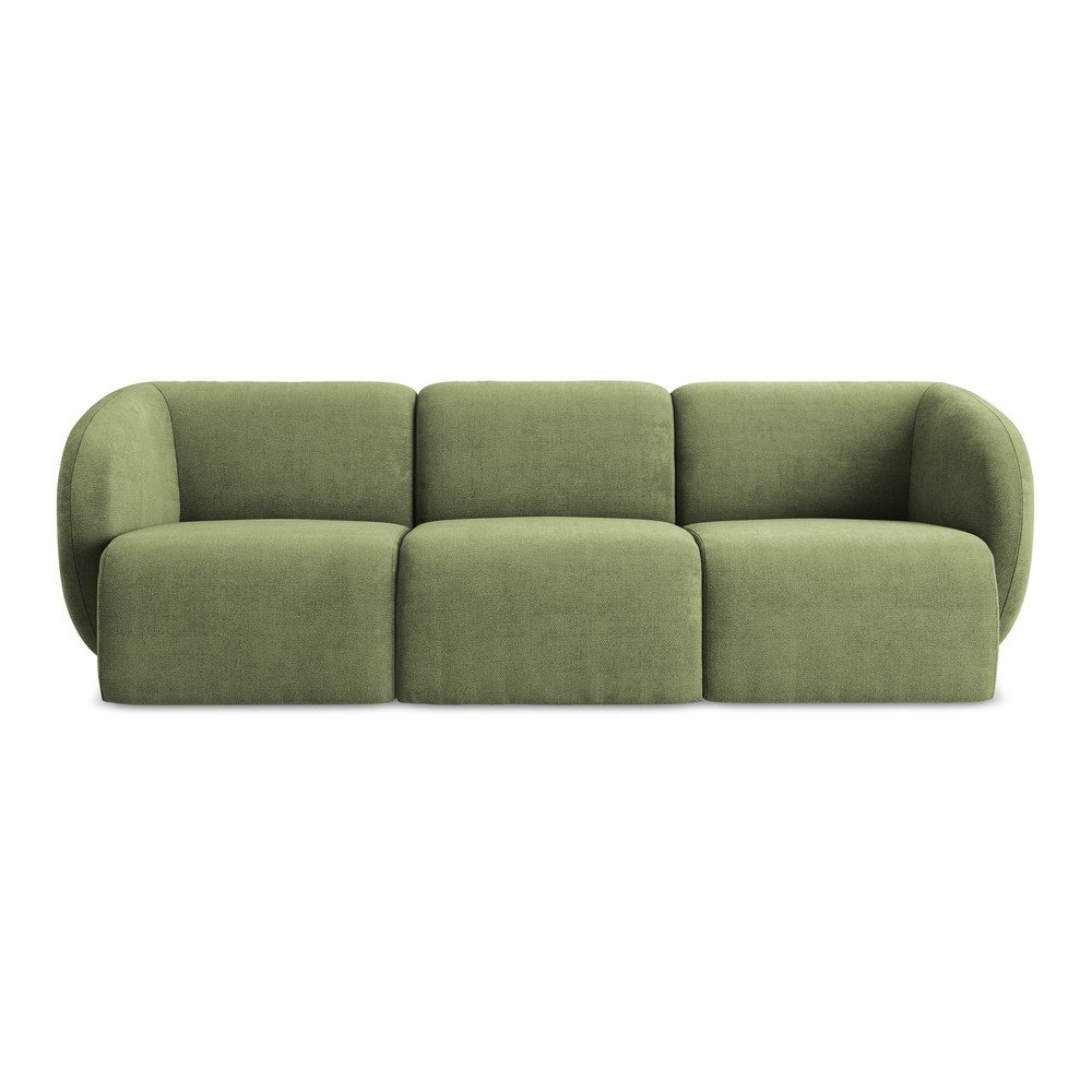 Zielona sofa z tkaniny szenilowej 244 cm Lani – Makamii
