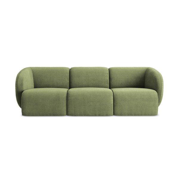 Zielona sofa z tkaniny szenilowej 244 cm Lani – Makamii