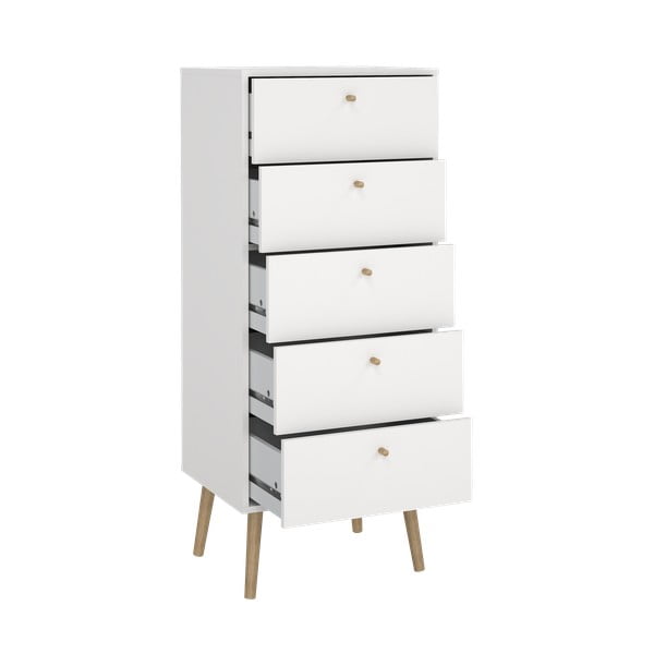 Biała wysoka komoda 50x120 cm Bodo – Tvilum-image-3
