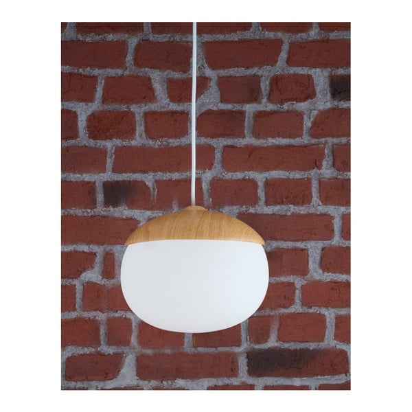 Lampa wisząca z nakładką z imitacji drewna Ceil, ⌀ 25 cm