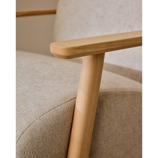 Beżowokremowy fotel z tkaniny szenilowej Meghan – Kave Home-image-1