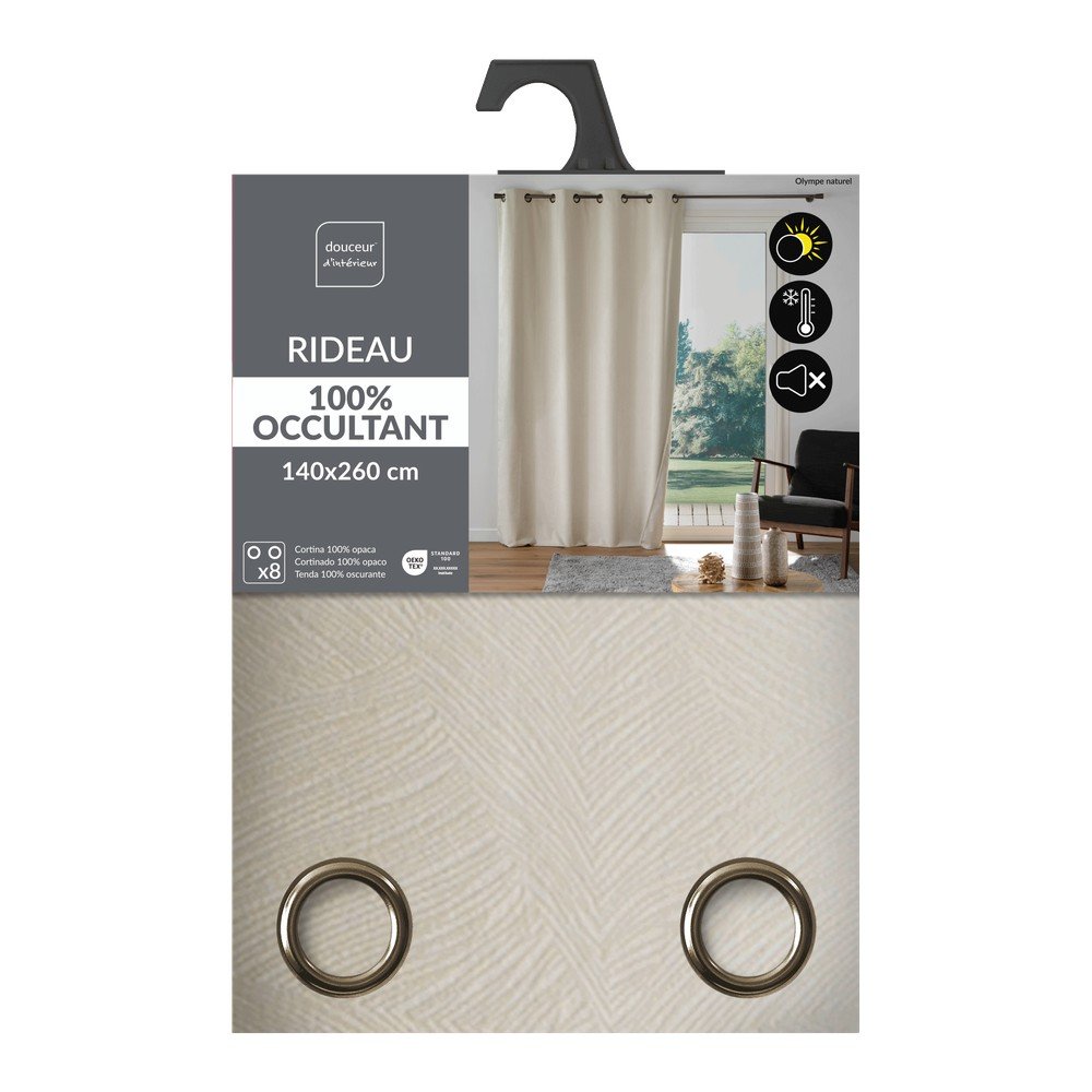 Beżowa aksamitna zasłona 140x260 cm Olympe – douceur d'intérieur (zdjęcie 9)