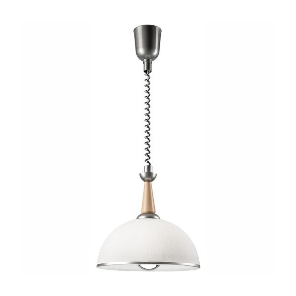 Lampa wisząca w srebrno-naturalnym kolorze ze szklanym kloszem ø 30 cm Ciara – LAMKUR